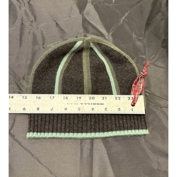 Armand Diradourian Cashmere Men’s Hat Beanie Dk Grey & Greens New